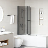Shower Enclosure Black 120 x 140 cm ESG Glass and Aluminium 42018545