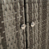 Storage Cabinet with Shelf Grey 100 x 36 x 102 cm Rattan 4103823