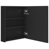 LED Bathroom Mirror Cabinet Shining Black 50x14x60 cm 326481