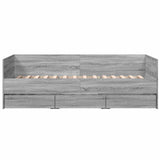 Bed Frame with Storage Grey Sonoma 80 x 200 cm Engineered Wood 3429633