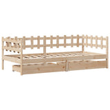 Daybed with Drawers without Mattress 90x190 cm Single Solid Wood 3302130