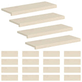 Stair Tread 20 pcs 80 x 25 x 2 cm White Solid Oak Wood 3449502