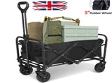 5" Rubber Wheel Heavy Duty Foldable Garden Trolley Cart Wagon Wheelbarrow UK 22342327
