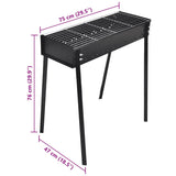 BBQ Stand Charcoal Barbecue Square 75 x 28 cm 40713
