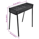 BBQ Stand Charcoal Barbecue Square 75 x 28 cm 40713