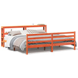 Bed Frame without Mattress Wax Brown 200x200 cm Solid Wood Pine 3305848