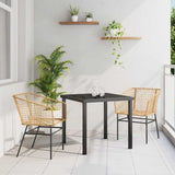Garden Dining Set 3 pcs Brown Poly Rattan 3380897