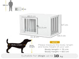 2-in-1 Dog Cage and Side Table, with Two Lockable Doors, for Medium Dogs - White T3398P554344
