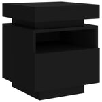 ZNTS Bedside Cabinets with LED Lights 2 pcs Black 40x39x48.5 cm 836787