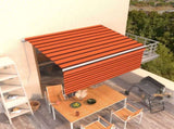 Manual Retractable Awning with Blind 3x2.5m Orange&Brown 3069260