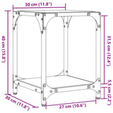 Coffee Tables with Black Glass Top 2 pcs 30x30x40 cm Steel 845957
