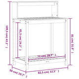 Potting Table with Shelves Brown 82.5x50x109.5 cm Solid Wood Pine 844633