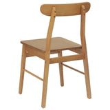 Dining Chair 2 pcs Natural 43 x 44.5 x 77 cm Solid Rubber Wood 42020486