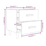 Bed Cabinet White 40x35x47.5 cm 811970