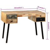 Writing Desk Solid Reclaimed Teak 110x50x76 cm 245402