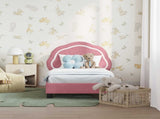 Toddler Bed Frame with Headboard Pink 70 x 140 cm Velvet 42010897