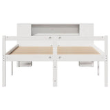 Bookcase Bed without Mattress White 160x200 cm Solid Wood Pine 3321974