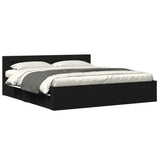 Bed Frame with Headboard without Mattress Black 200x200 cm 3295535