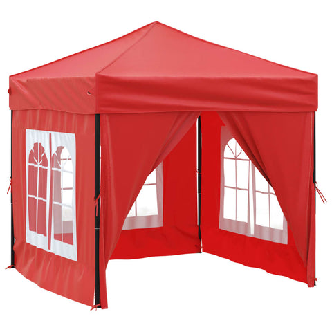 ZNTS Folding Party Tent with Sidewalls Red 2x2 m 93506