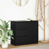 Sideboard with Drawer Black Oak 71x35x65 cm Engineered Wood 861572