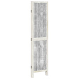 Room Divider 3 Panels White Solid Wood Paulownia 358669