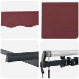 Retractable Awning Burgundy 400 x 200 cm Fabric 3329816