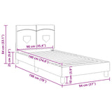 Children's Bed Frame with Headboard Dark Grey 90 x 190 cm 42010995