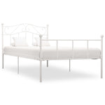 ZNTS 284516 Bed Frame without Mattress White Metal 90x200 cm