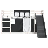 Bunk Bed without Mattress with Slide White and Black 80x200 cm 3284119