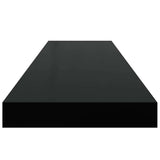 Floating Wall Shelves 4 pcs High Gloss Black 90x23.5x3.8 cm MDF 323777