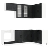 Kitchen Unit LUCCA 8 pcs Black Engineered Wood 3438468