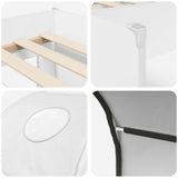 Bed with Tunnel with Shelf 3 pcs White Engineered Wood 3423503