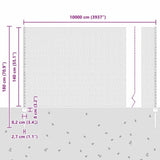 Welded Wire Fence 100 x 1.4 m PVC-Coated Steel Grey 3336937