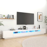 TV Cabinet with LED Lights White 300x35x40 cm 3081924