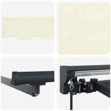 Retractable Awning Cream 300 x 250 cm Polyester and Aluminium 3329921