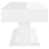 ZNTS Coffee Table High Gloss White 96x50x45 cm Engineered Wood 806837