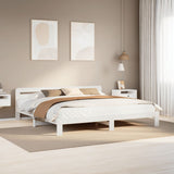 Bed Frame without Mattress White 200x200 cm Solid Wood Pine 855562