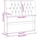Upholstered Headboard Black 100 cm Solid Pine Wood 879356