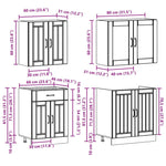 ZNTS 4 Piece Kitchen Cabinet Set Kalmar White Engineered Wood 3314861