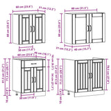 4 Piece Kitchen Cabinet Set Lucca White Engineered Wood 3314861