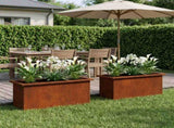 Garden Planter with LED 2 pcs Rusty 30 x 80 x 30 cm 8008111