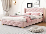 Upholstered bed,Single Bed-3ft ,With slatted frame and headboard, Button Rivet N606P243925P