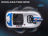 6V Electric Kids Bumper Car, 6V Spin Waltz Car, with Music, Horn, Lights - White T3398P348365