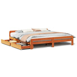 Bed frame without Mattress Wax Brown 200x200 cm Solid Wood Pine 3309028