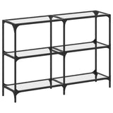 Console Table with Transparent Glass Top 118.5x30x81 cm Steel 846030