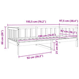 Bed Frame with Headboard Wax Brown 90 x 190 cm Solid Pine Wood 863896