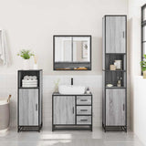 ZNTS 4 Piece Bathroom Furniture Set Grey Sonoma Engineered Wood 3301228