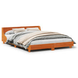 Bed Frame without Mattress Wax Brown 150x200 cm King Size Solid Wood Pine 850727