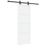 Sliding Door White and Black 78 x 211 cm Solid Pine Wood 3333501