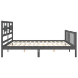 Bed Frame without Mattress Grey 200x200 cm Solid Wood Pine 3192578